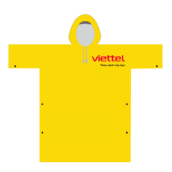 Áo mưa màu vàng in logo Viettel MK