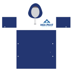 Áo mưa màu xanh dương-trắng in logo HoaPhat MK