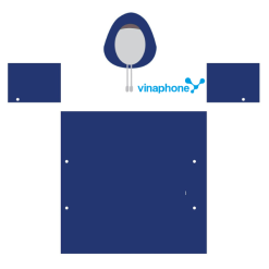 Áo mưa màu xanh dương-trắng in logo Vinaphone MK