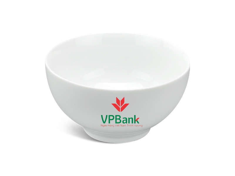 Chén Sứ Ăn Cơm Minh Long Camellia – TrắngIn Logo VP Bank HG