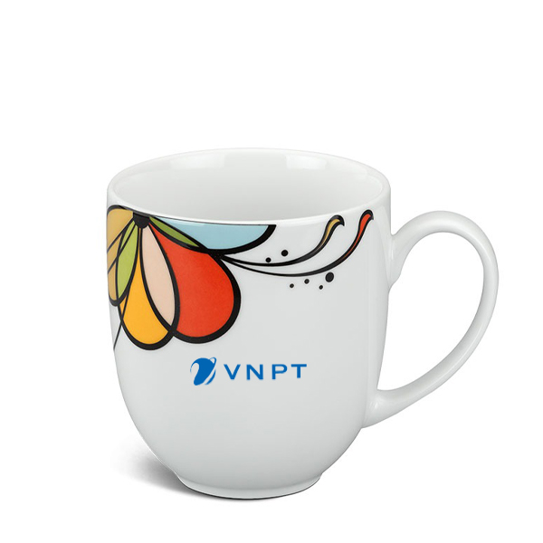 Ly sứ Minh Long Camellia Bóng Bay 0.4L dùng để uống trà in logo VNPT HG