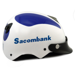 Nón Bảo Hiểm 2 Bàn Chân in logo Sacombank MK