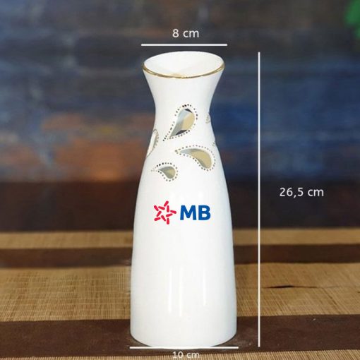 Bình hoa in logo MB Bank đẹp cho khách hàng BHLGQBV39