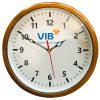 Đồng hồ treo tường gỗ đà kim rỗng dấu kim lớn in logo VIB Đẹp Tinh Tế DHLOQBV32
