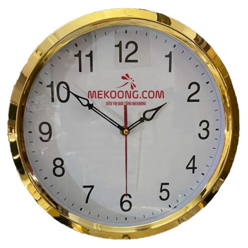 Đồng hồ treo tường màu vàng kim kiểu 3 in logo Giá Tốt DHLOQBV65