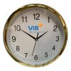 Đồng hồ treo tường màu vàng kim trang trọng in logo VIB cho doanh nghiệp DHLOQBV84
